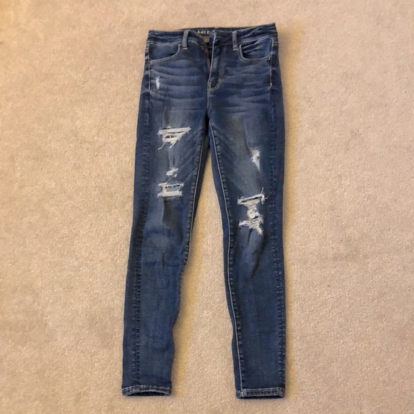 AE Dark Wash Super Stretch Jeggings US 4 - Picture 1 of 3